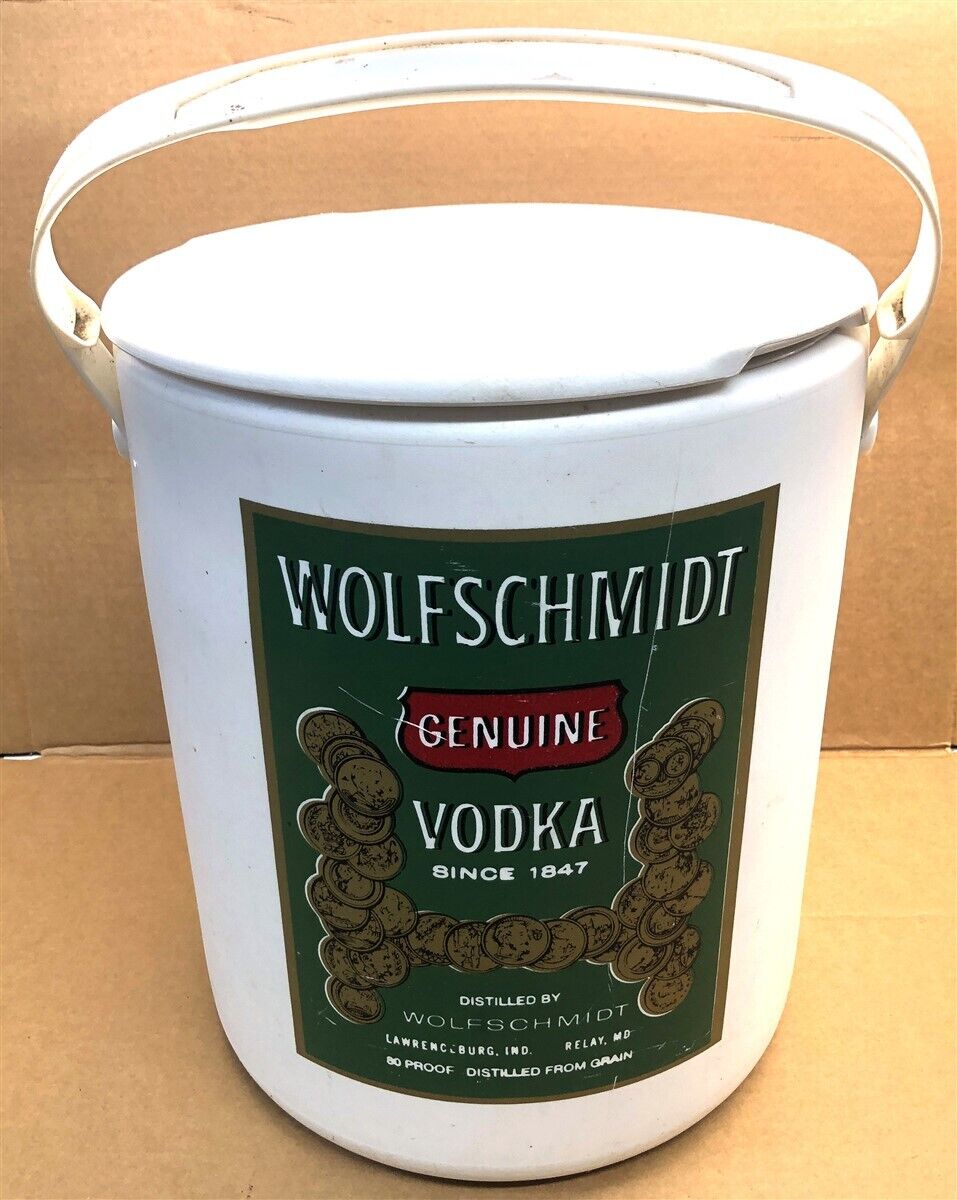 Skotch Kooler Wolfschmidt Vodka Label 4 Gallon Round Plastic Cooler With Handle