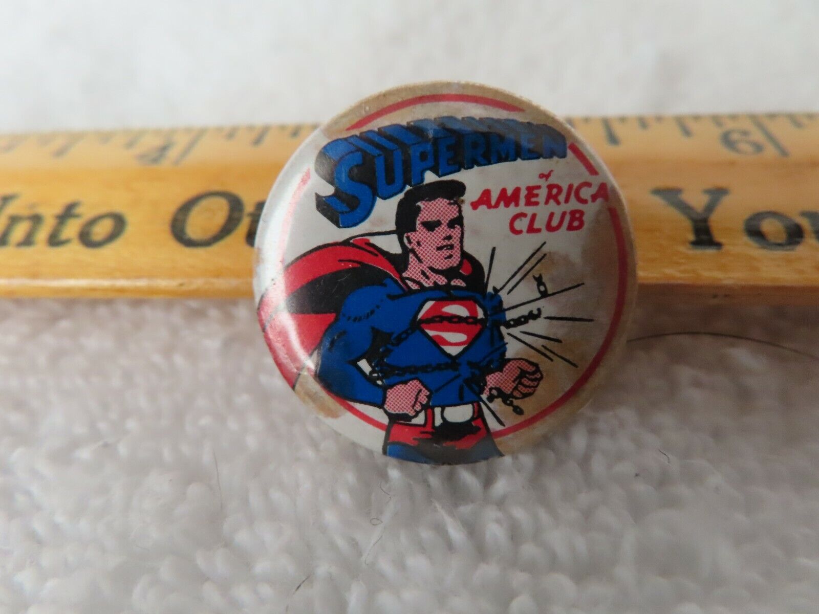 Rare Vintage 1966 Superman America Club Pinback
