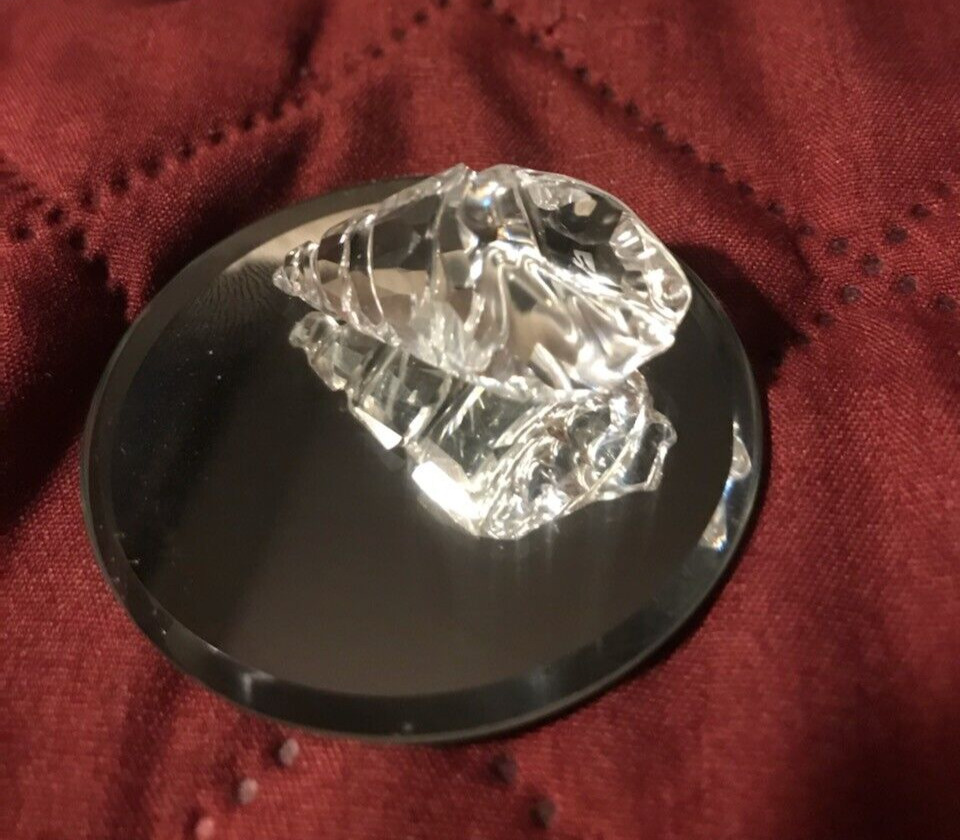 Genuine Swarovski Crystal Small Conch Shell Figurine with mirror