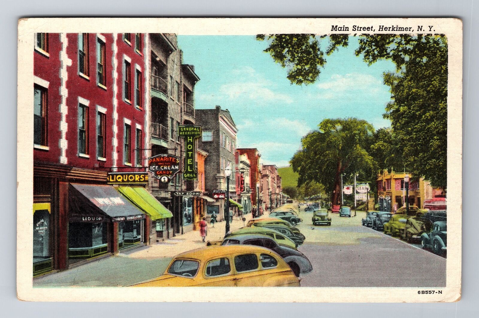 Herkimer NY-New York, Main Street, c1911 Antique Vintage Souvenir Postcard
