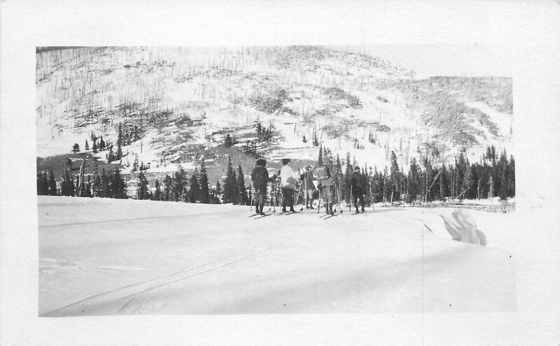 1920s Winter Sports Skiing RPPC Photo Postcard 22-2638