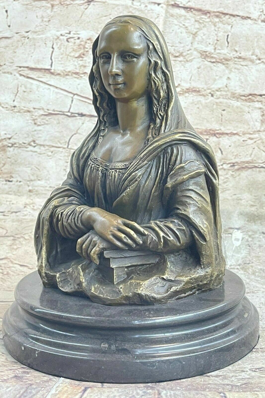 Signed bronze Noted Mona Lisa Art Sculpture  statue Art Deco Original Figurine