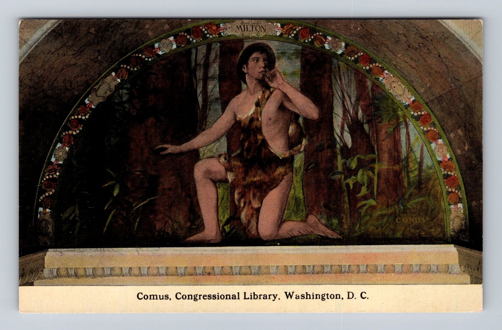 Washington DC-Comus, Congressional Library, Antique, Vintage Souvenir Postcard