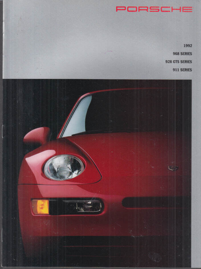 1992 Porsche sales brochure 911 Carrera 2 Carrera 4 Tiptronic Turbo 968 928 GTS