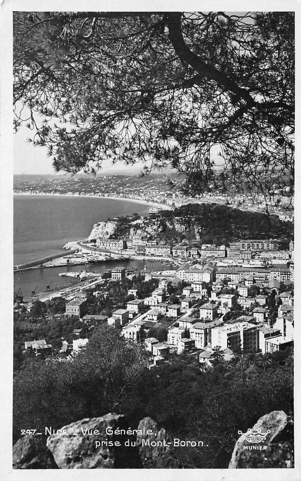 RPPC Nice France French Riviera Cote D\'Azur Vintage Aerial View Postcard