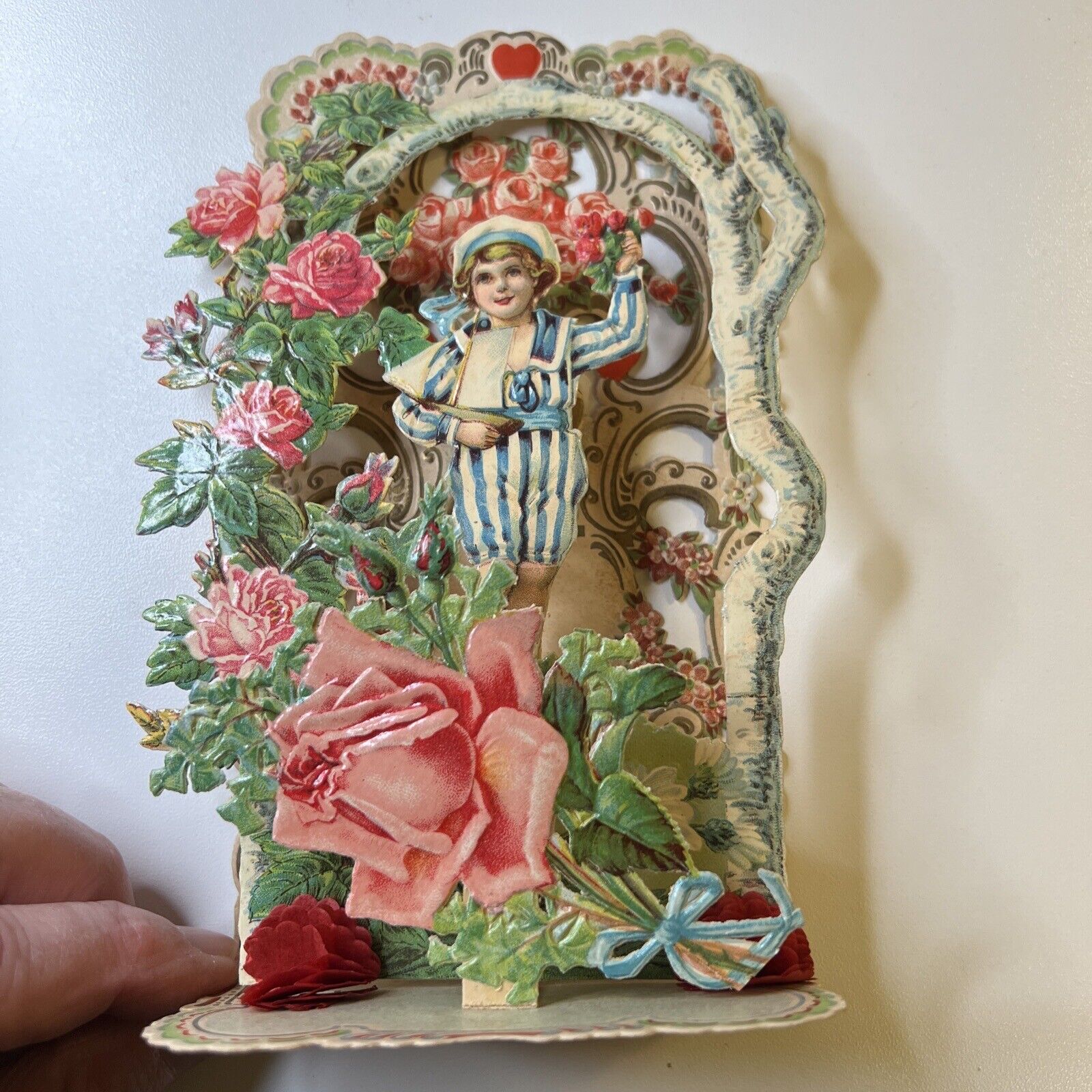 Large Stunning Fold-Out Antique Valentine;  Made In Germany, 1928