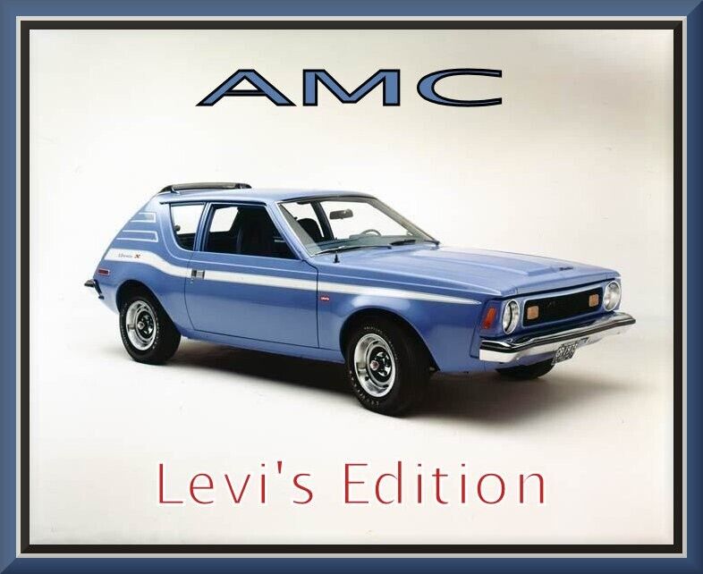 1973 AMC GREMLIN X, Levi\'s Edition, Blue, Refrigerator Magnet, 42 MIL Thickness