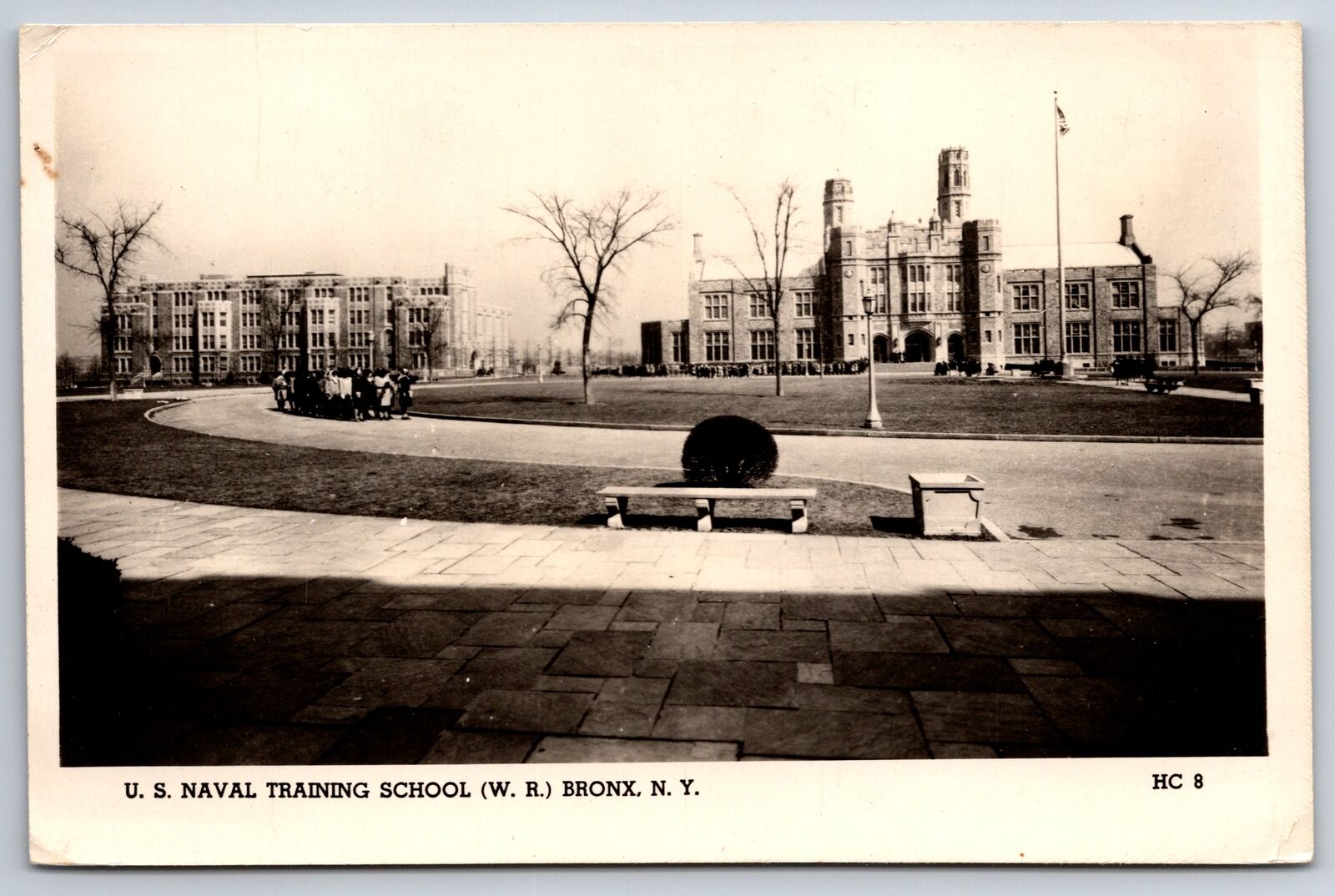 Bronx New York~US Naval Training School Campus~Sailors~1940s RPPC