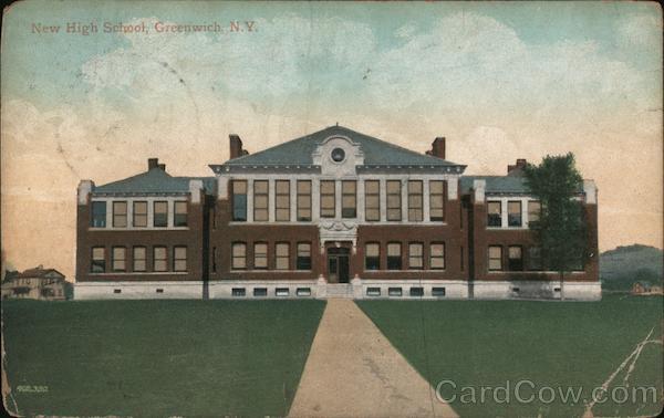 1909 Greenwich,NY New High School Washington County New York C.W. Hughes & Co.