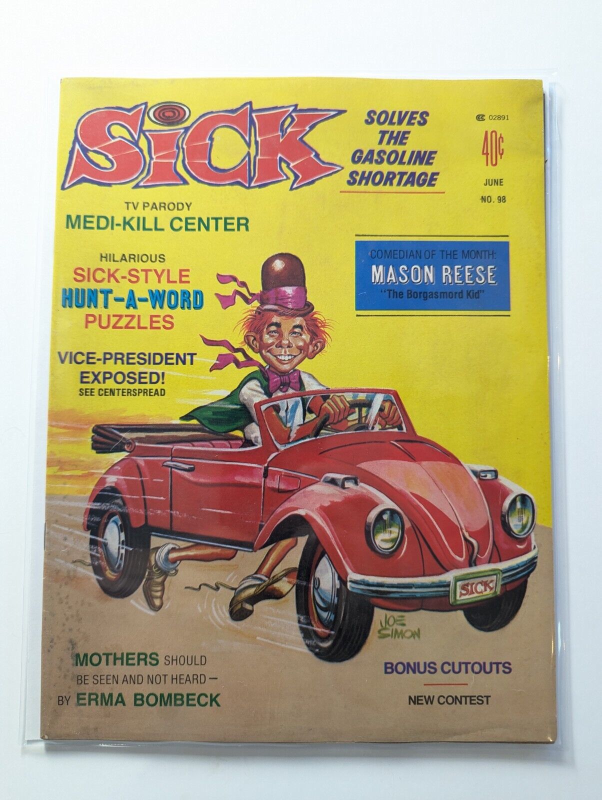 Sick No. 98 Comic Magazine Charlton June 1974 Gas Shortage Bagged & Boarded