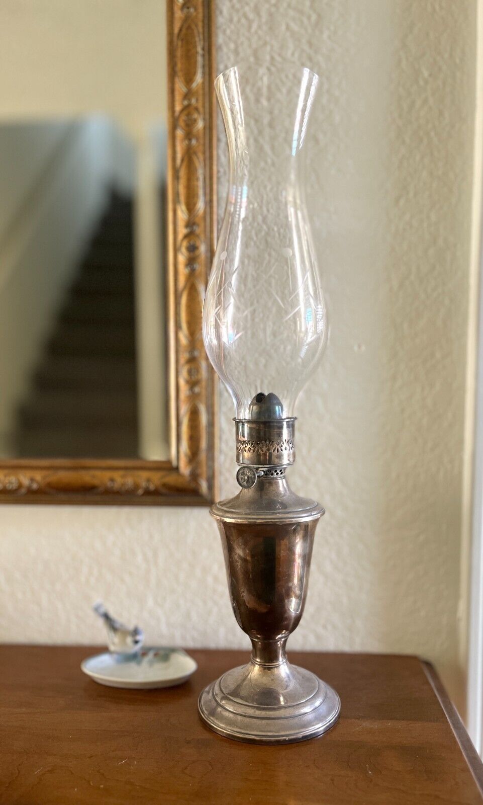 Gorham Silver Plated Kerosene Lamp  YC490 Antique Silver Lamp
