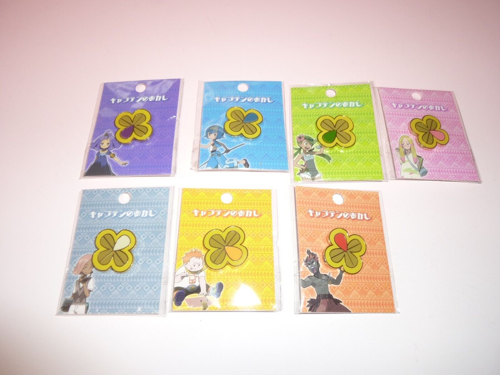 Lot 7 Pokemon Proof of Trial Captain Pin Pins Badge 7pcs complete set