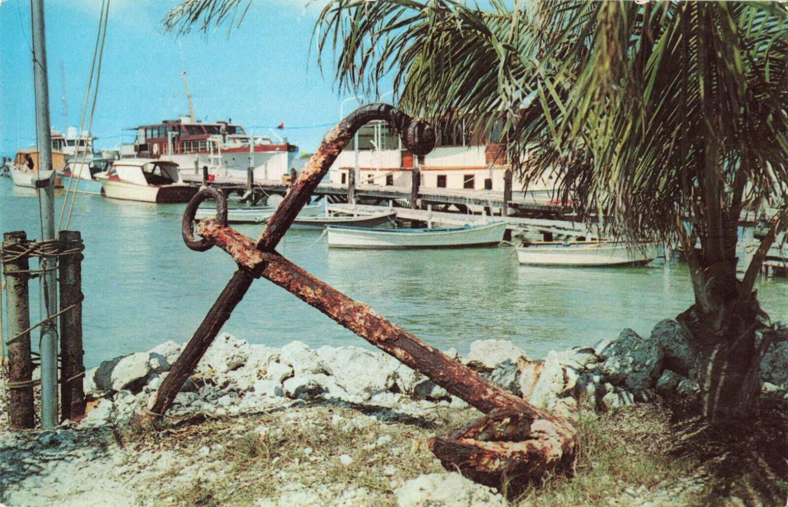 Marathon Key Florida, Thompson\'s Dock, Vintage Postcard