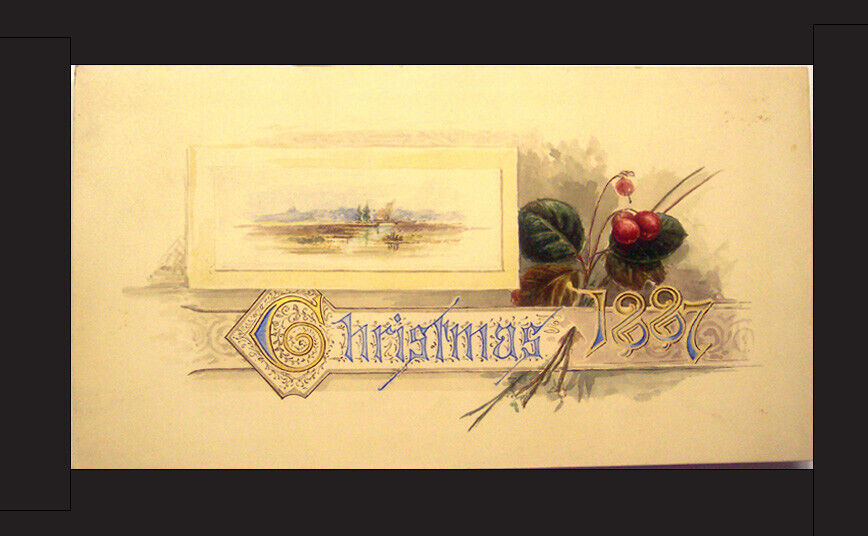 ANTIQUE VICTORIAN 1887 CHRISTMAS CARD