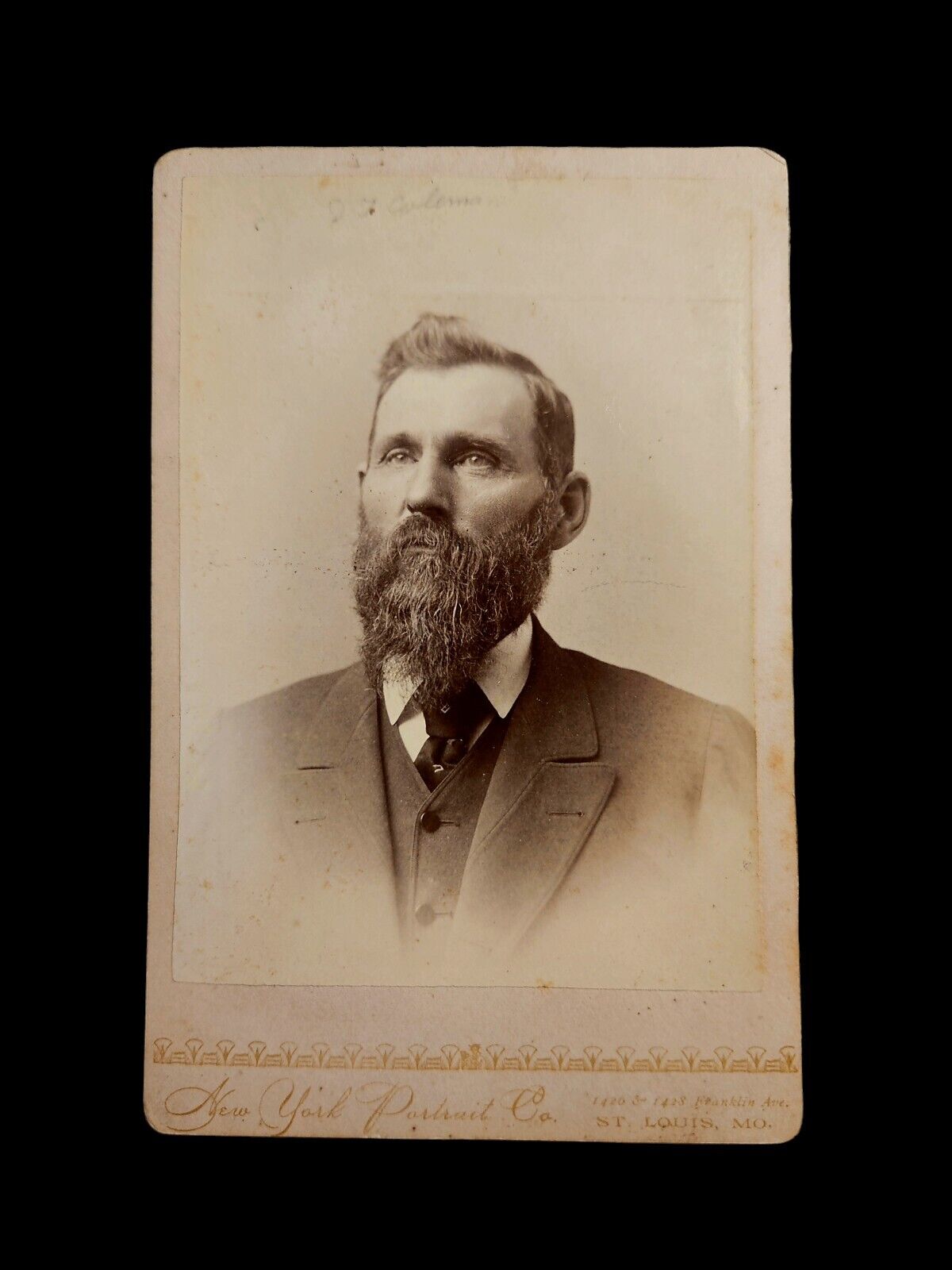 David T. Coleman ID\'D St. Louis MO Cabinet Card Photograph