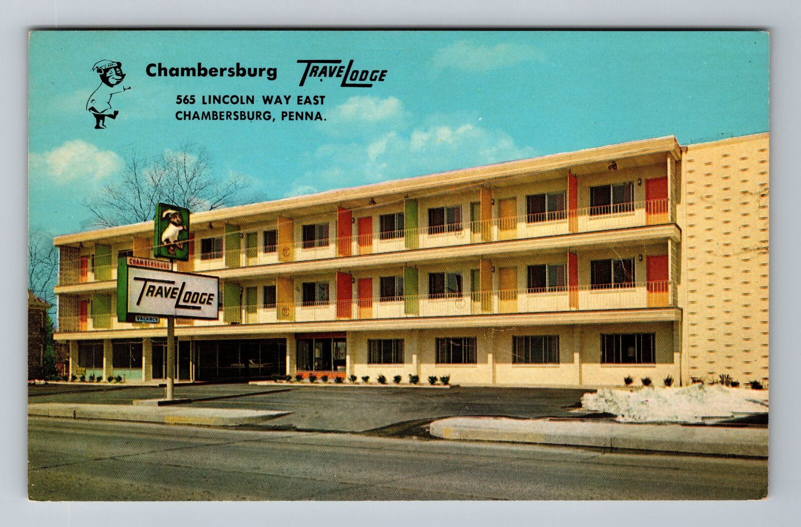 Chambersburg PA-Pennsylvania, Travel Lodge, Advertising, Vintage Postcard