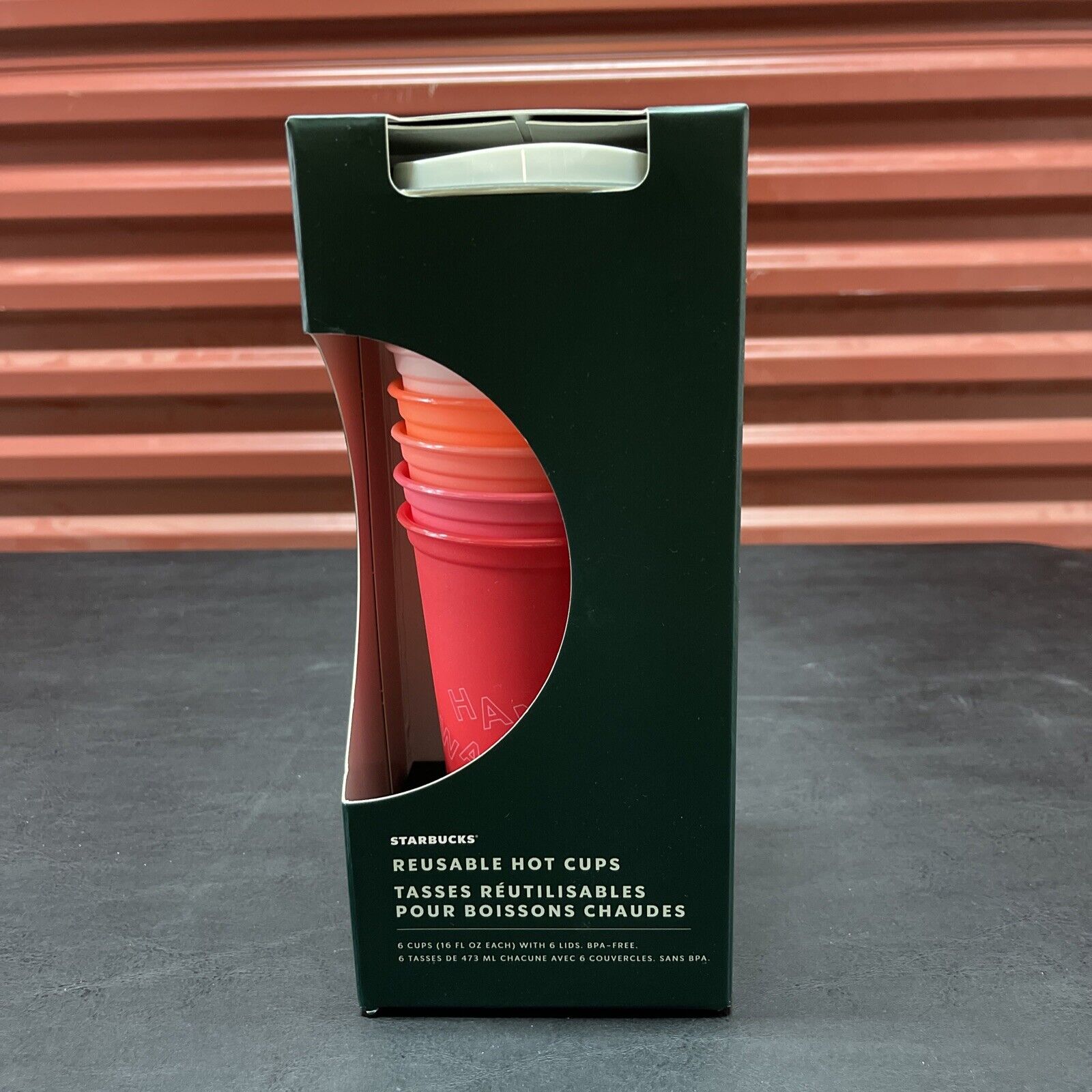 2019 Starbucks Christmas Limited Edition Reusable Cups with Lids Pack of 6