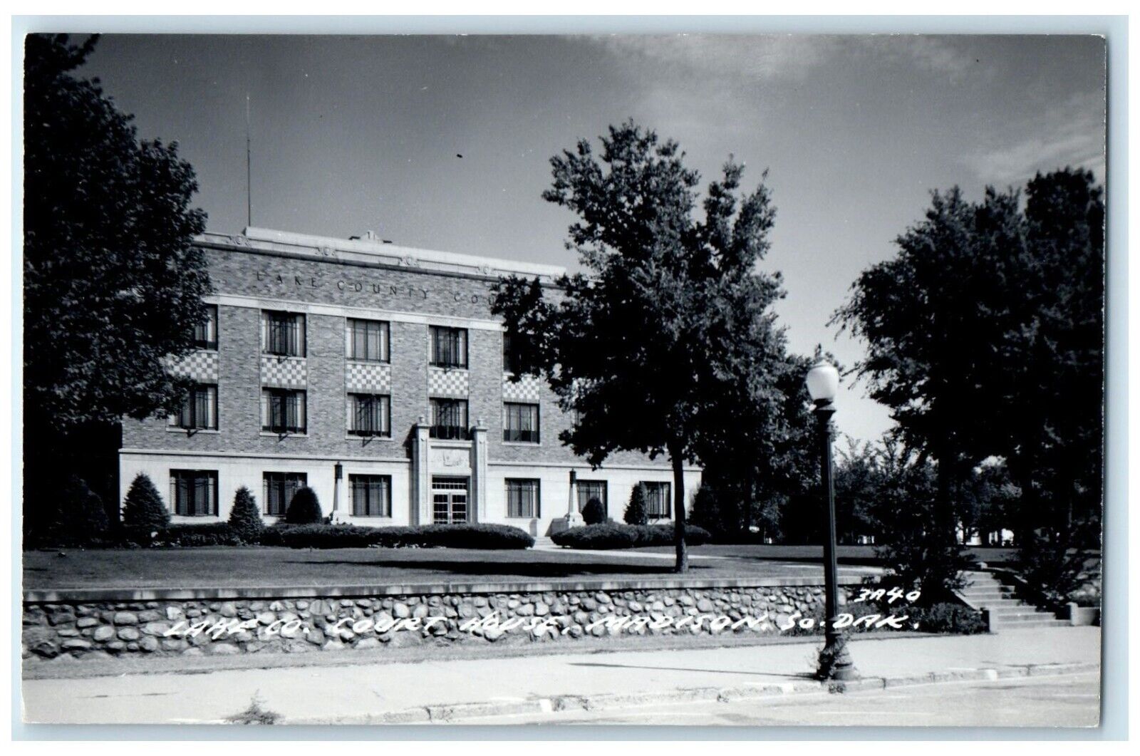 c1940\'s Lake Co. Court House Madison South Dakota SD RPPC Photo Vintage Postcard
