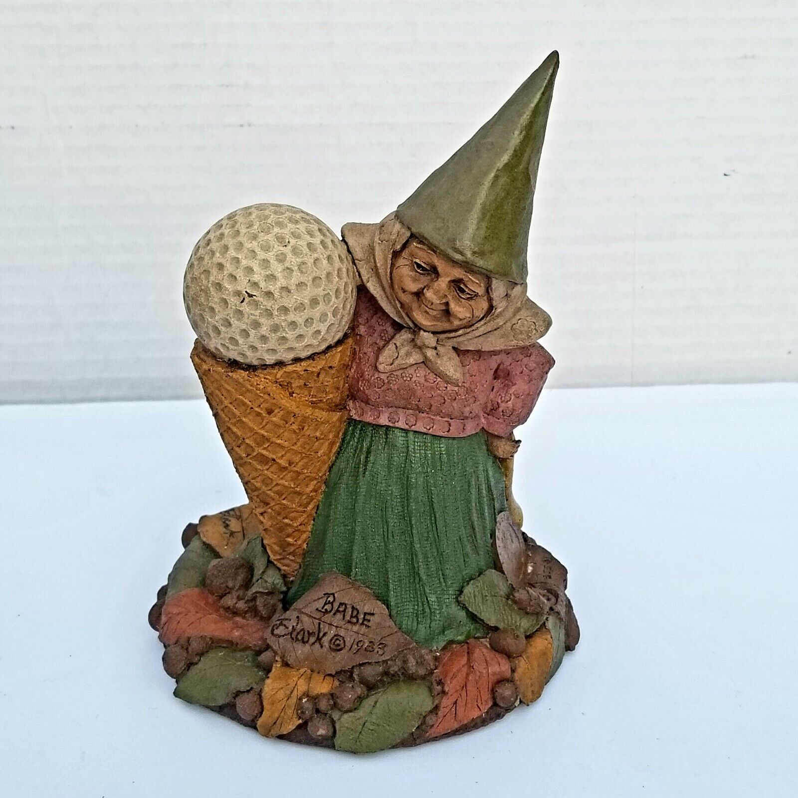 Tom Clark Gnome BABE with Golfball 1988 Cairn Studios Edition 45 SIGNED