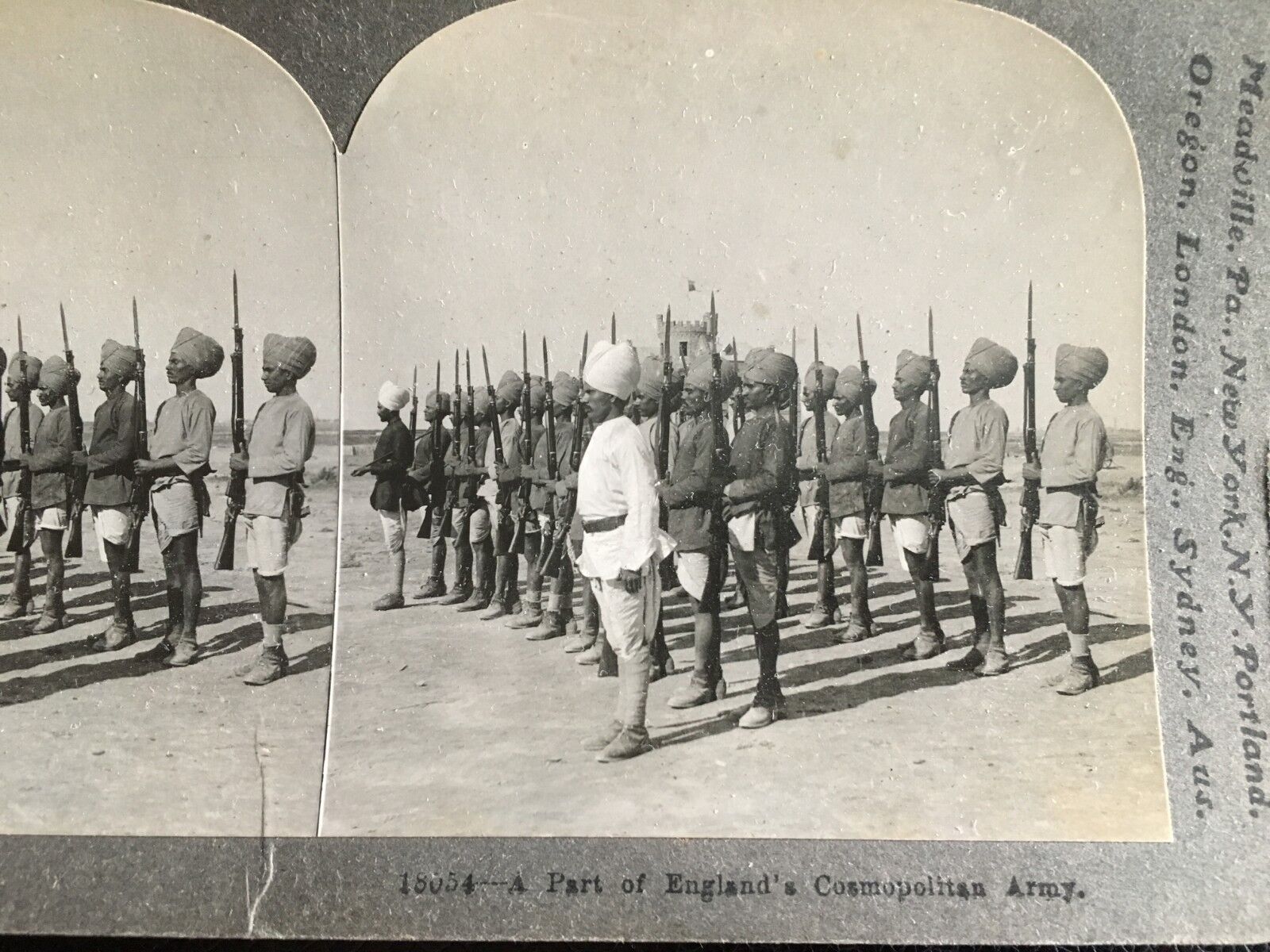 👍 1914-18 WORLD WAR 1 BRITISH INDIAN ARMY STEREOVIEW