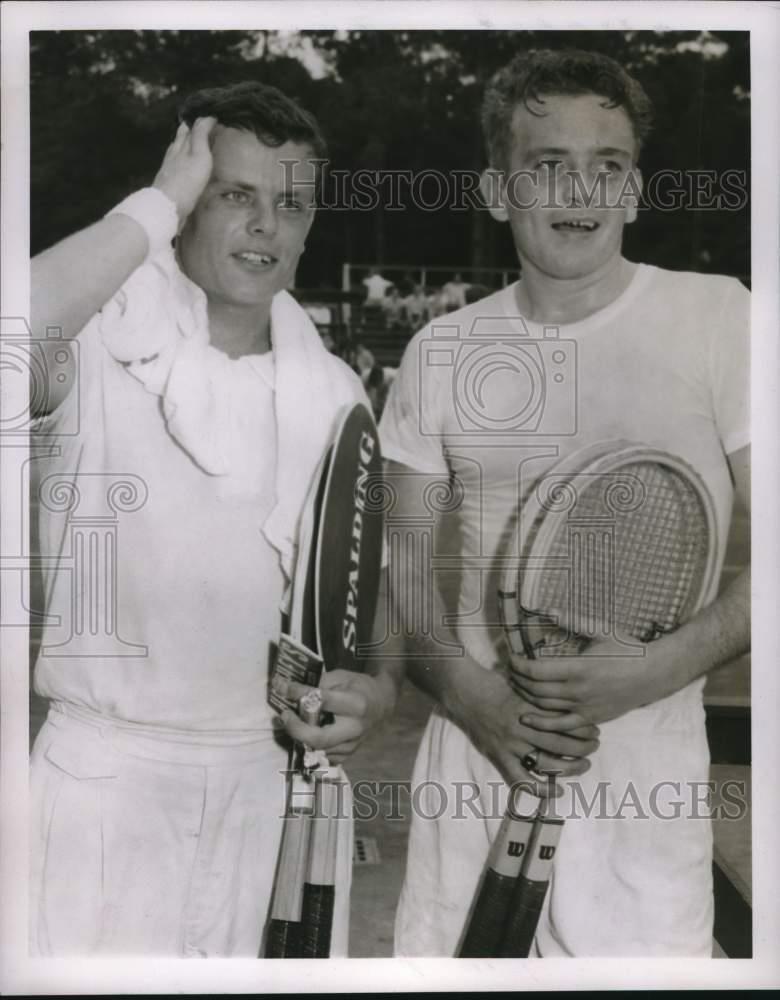 1955 Press Photo Whitney Reed, Tennis Player with fellow Tennis Player
