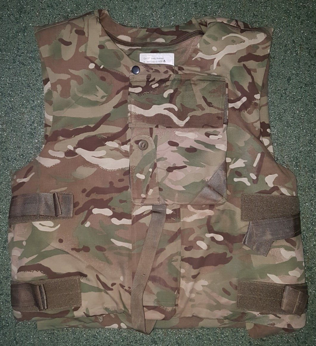 BRITISH ARMY ISSUED ECBA BODY ARMOUR, WITH SOFT ARMOUR, LARGE