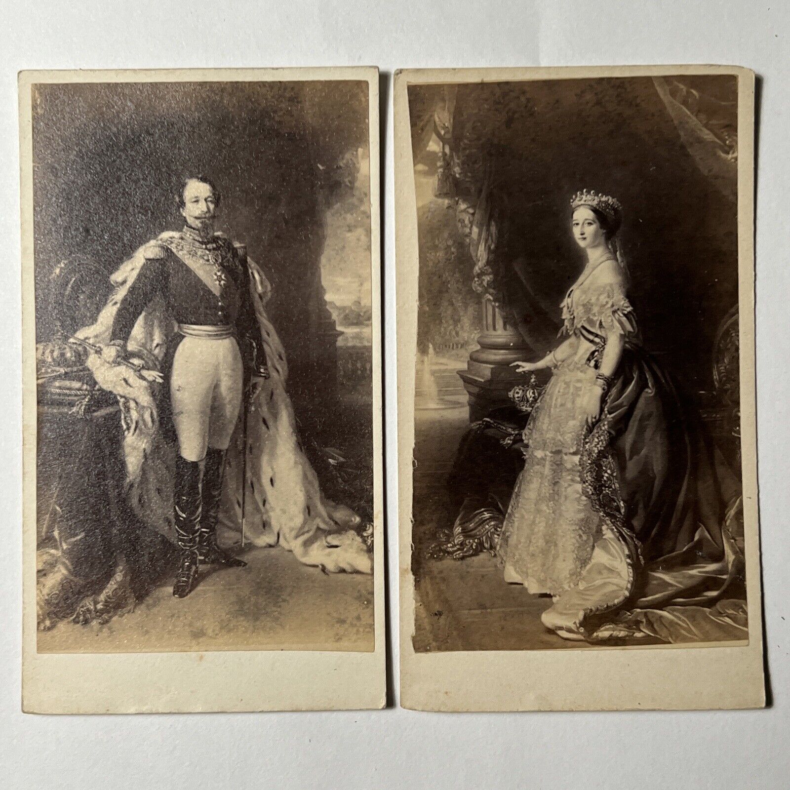 1870s NAPOLEON III & wife EMPRESS EUGENIE CDV Carte de Visite Photos