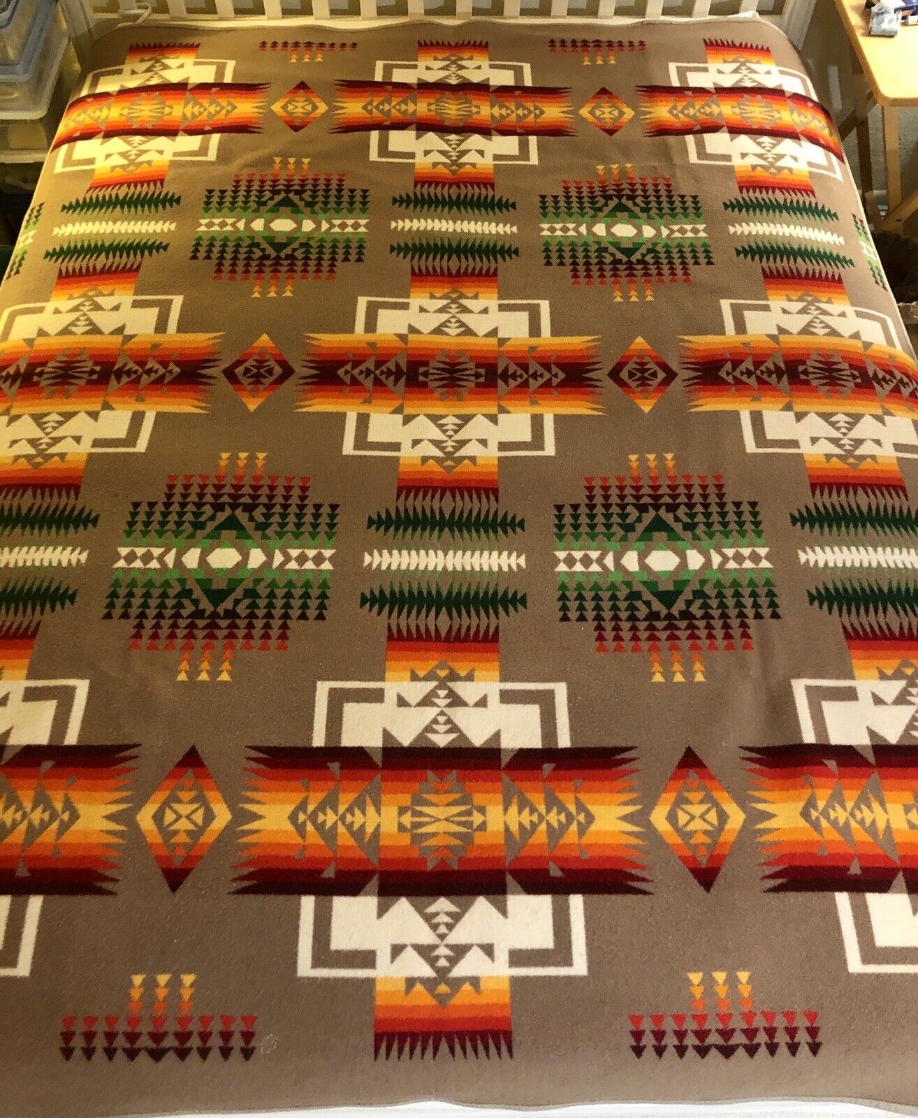 Vintage Pendleton Wool Blanket Chief Joseph Beaver State 62” x 82”