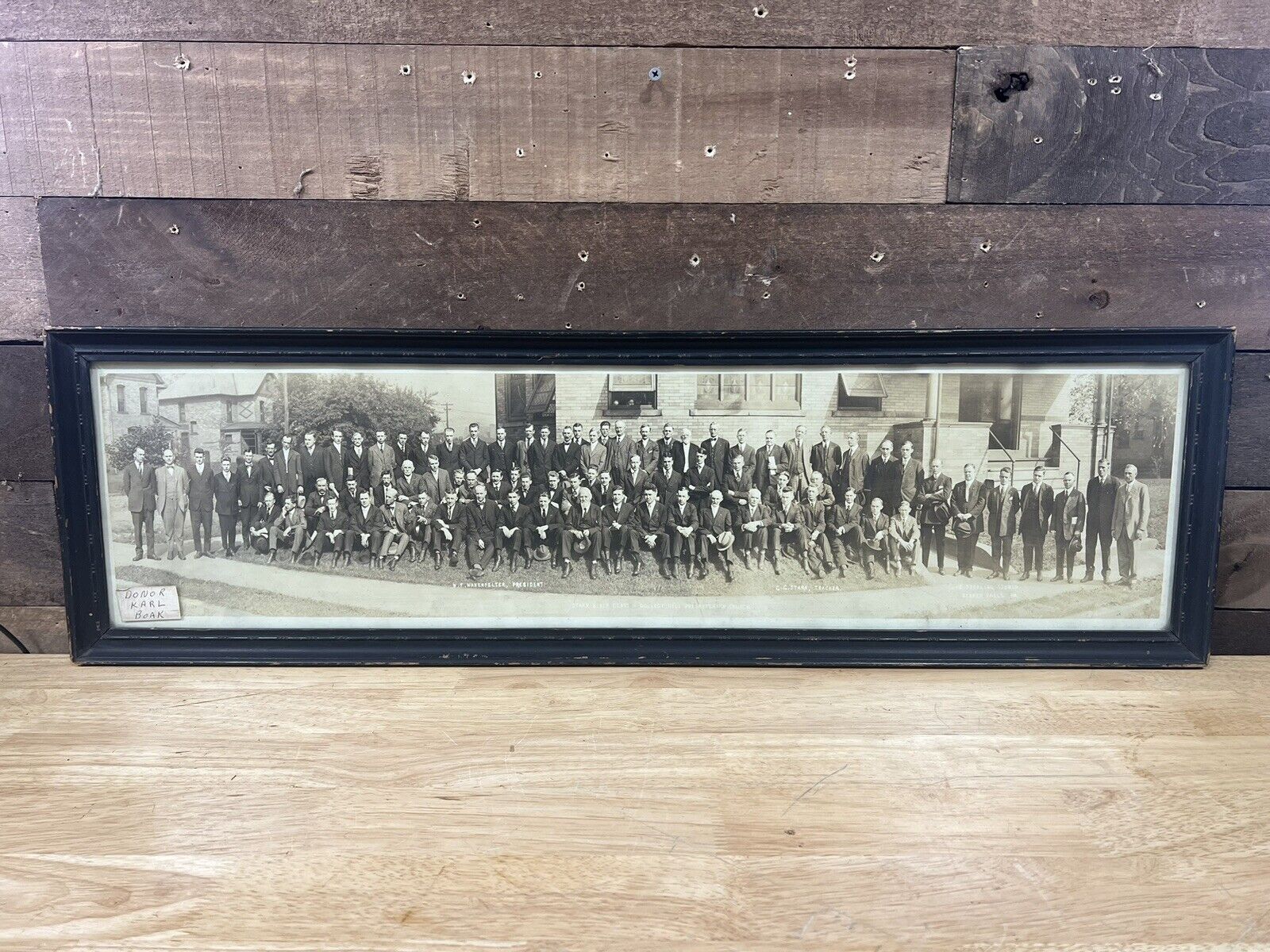 Vintage Wood Framed Starr Bible Class College Hill Photo