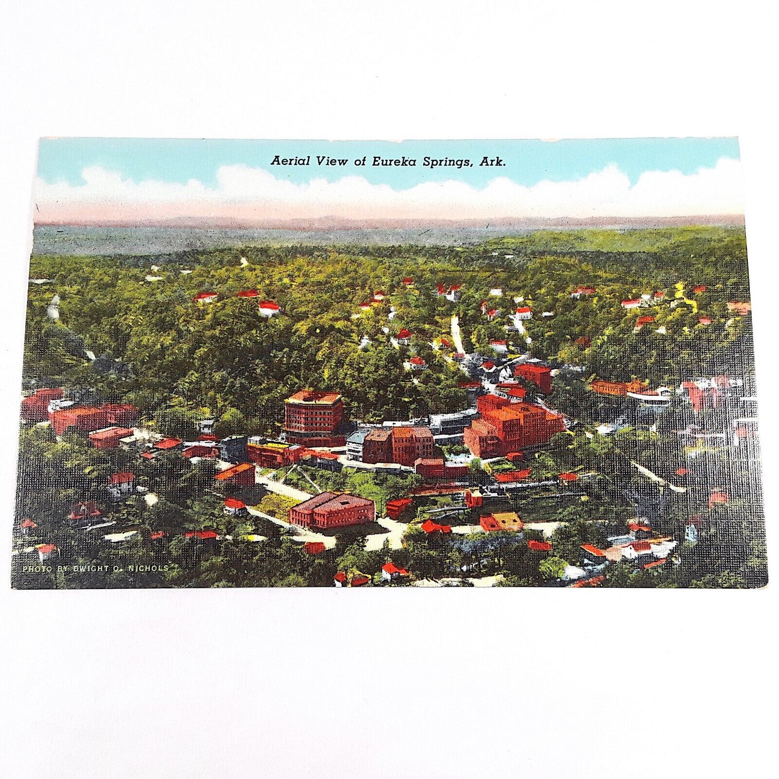 Eureka Springs Arkansas -Historical District- Bird\'s Eye View Postcard c1946