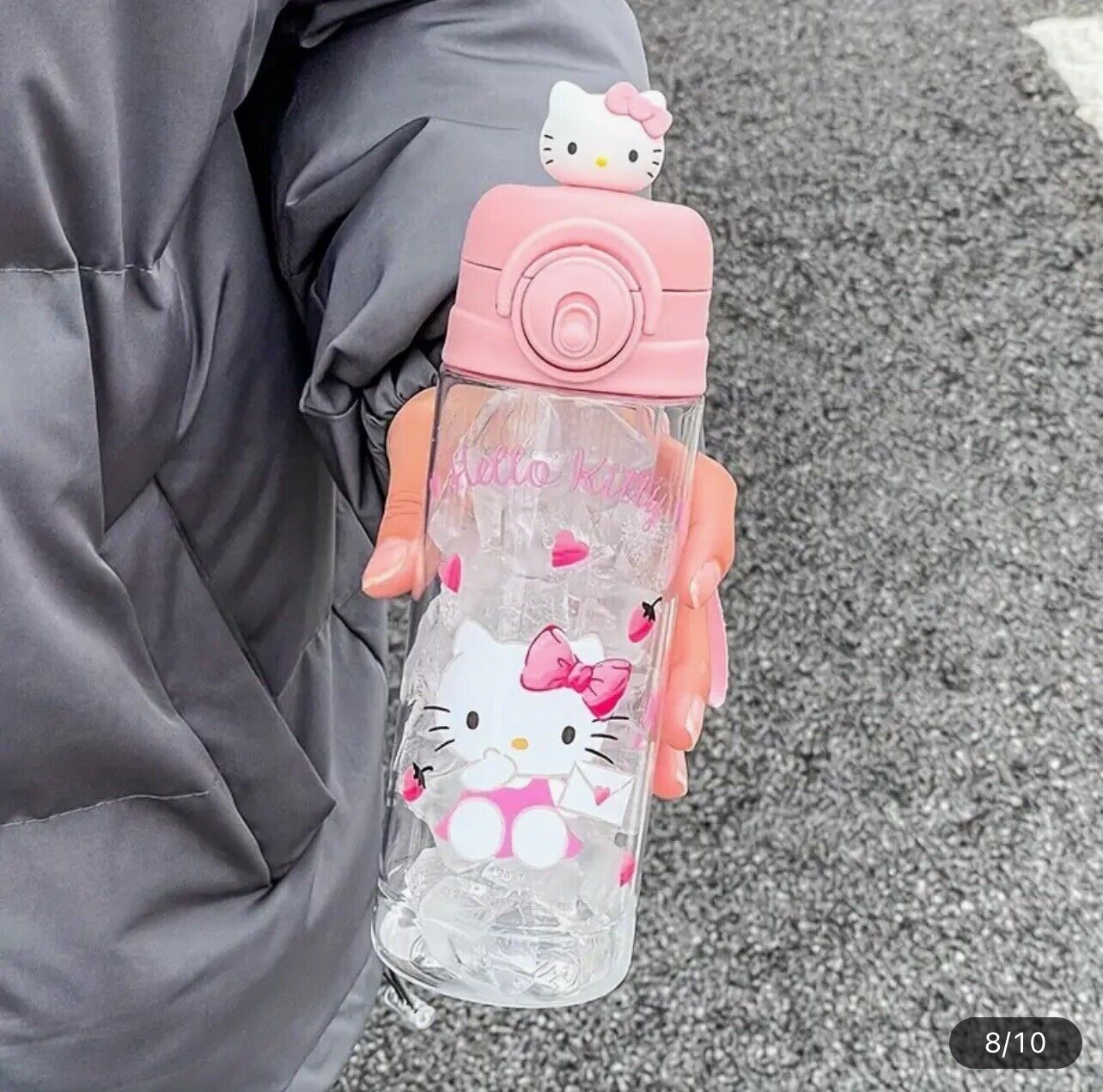 Hello Kitty Water Bottle Pink 19.6oz Leak Proof Kawaii Sports Bottle New Sanrio
