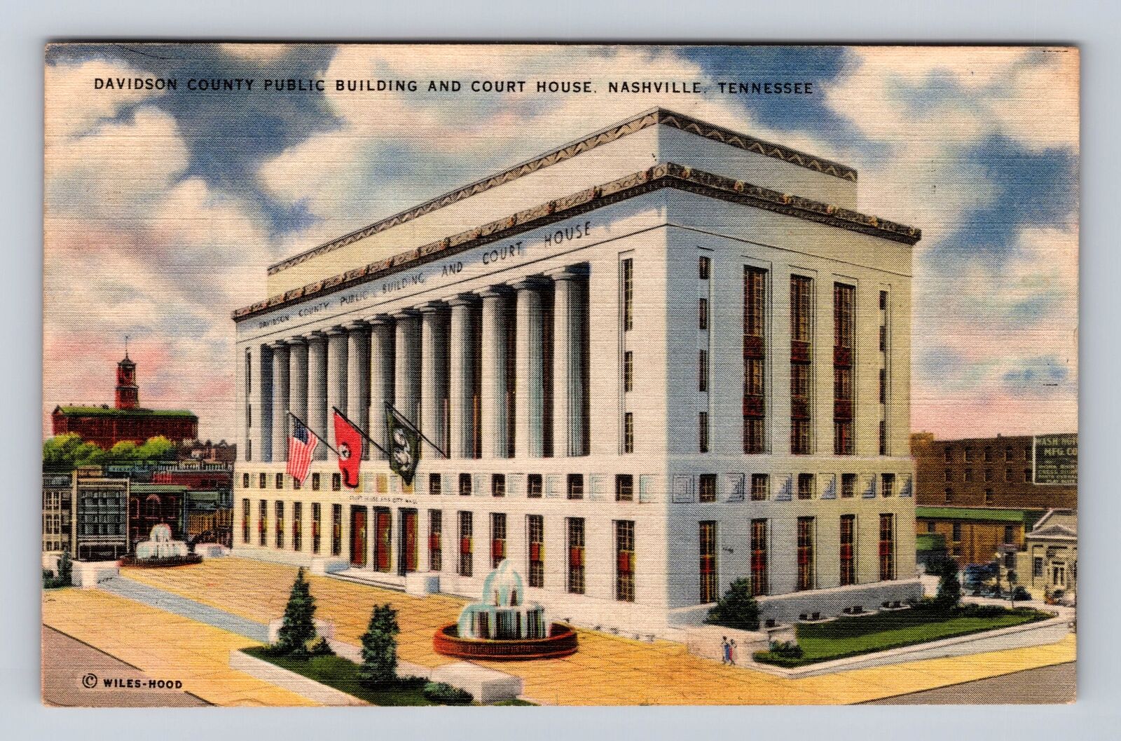 Nashville TN-Tennessee, Davidson County Public Building, Vintage c1943 Postcard