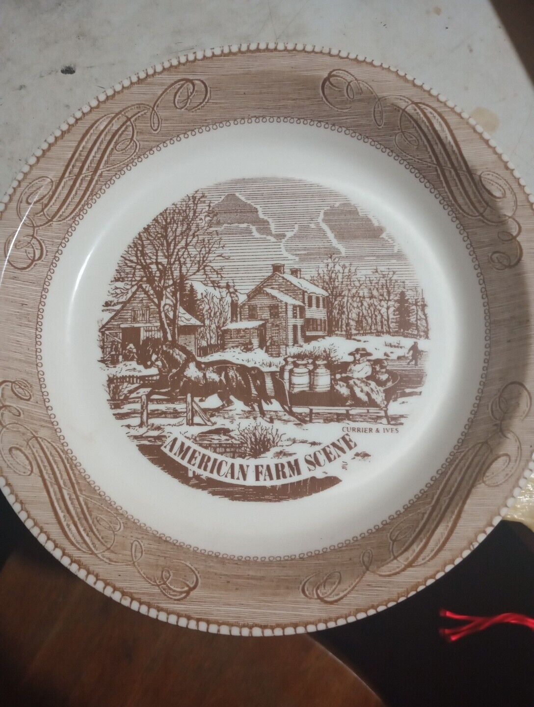 Vintage Currier And Ives Royal Jeannette American Farm Scene 10\