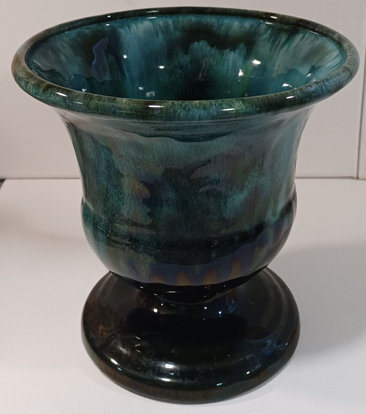 Urn Shaped Drip Glazed Vase Planter By Barton Ware Pottery 6 3/8\