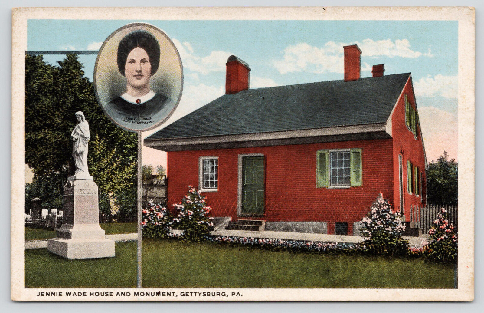 Gettysburg PA Pennsylvania - Jennie Wade House - Civil War - Postcard c1920