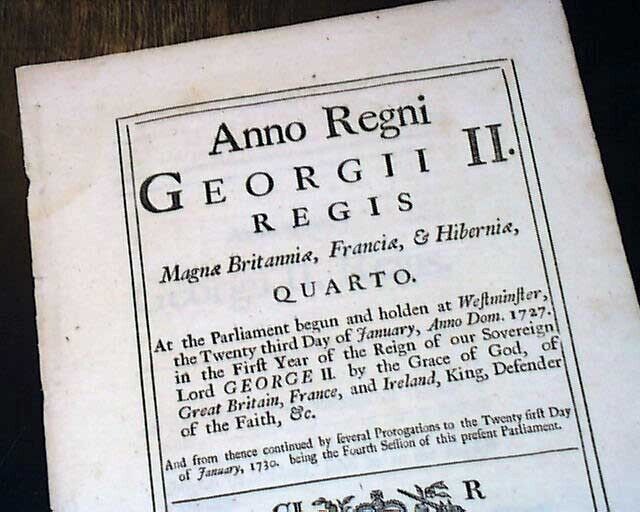 18th century 1731 ACT OF PARLIAMENT King George II Era London England Document