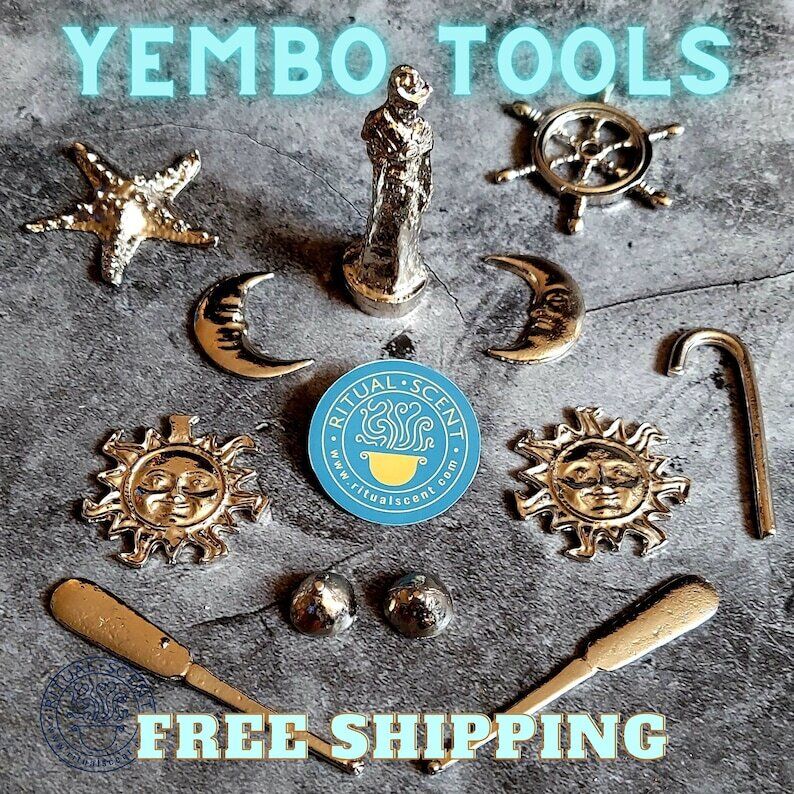 Yembo silver metal orisha tools herramientas de Yembbo Yemowo Yemaya Yemoja Obat
