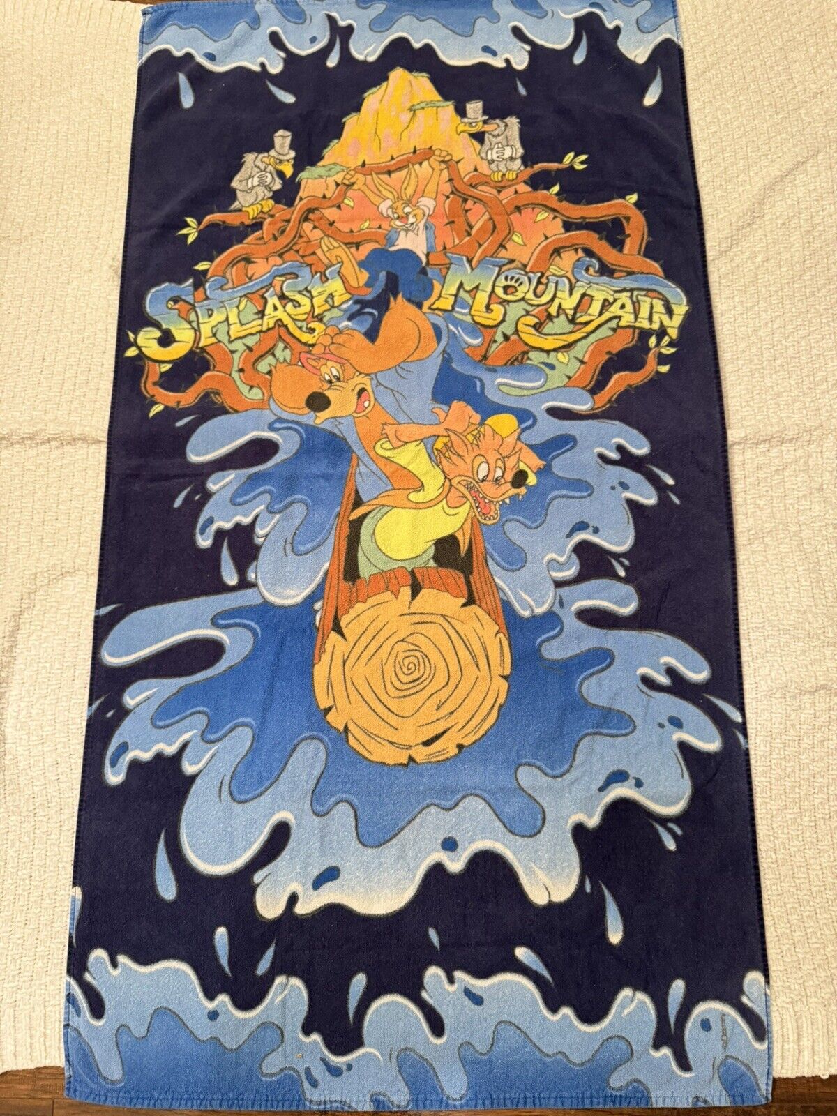 Vintage Disney exclusive Splash Mountain Brer Rabbit Bear Beach Towel RARE