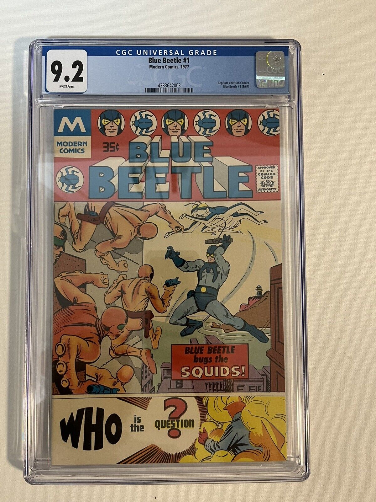 Blue Beetle #1 CGC 9.2 (1977 Modern Comics) **NM-**White Pages 🔥