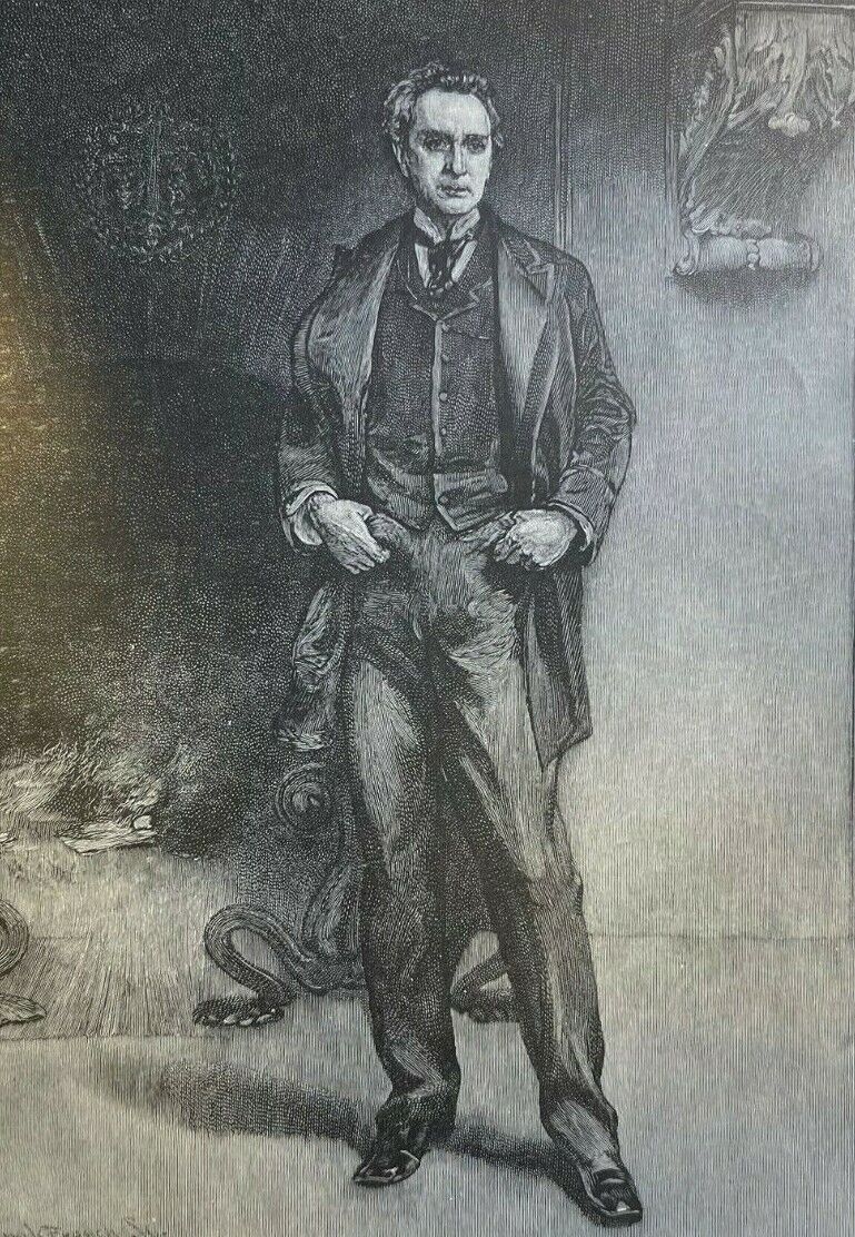 1891 Vintage Magazine Illustration Actor Edwin Booth