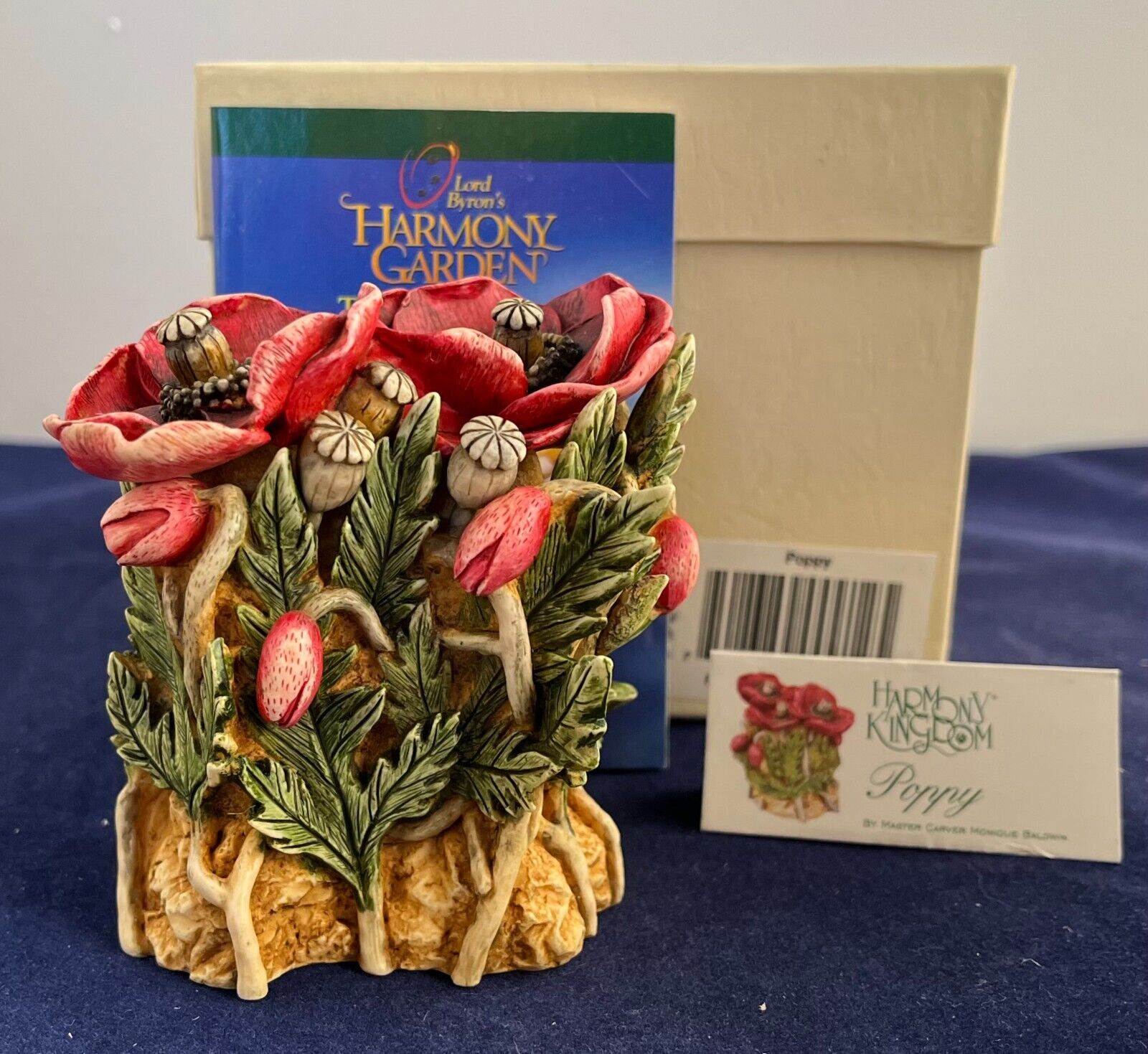Harmony Kingdom Garden  HG4PO ~ Poppy ~ ladybug Lord Byron  ~ 2000-2001 ~ NIB