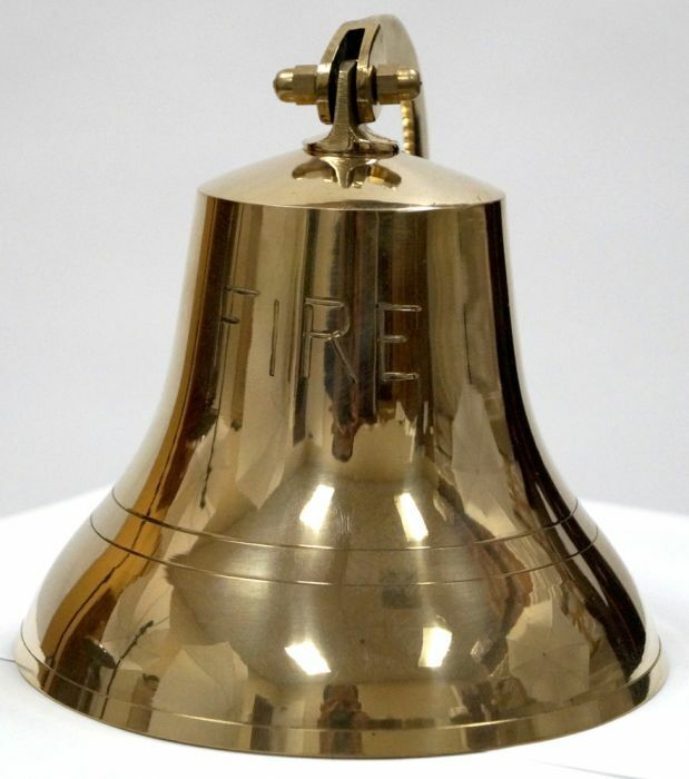 Brass Fire Bell Solid Brass Fire Bell with Knotted Lanyard Fireman Bell 7.5\