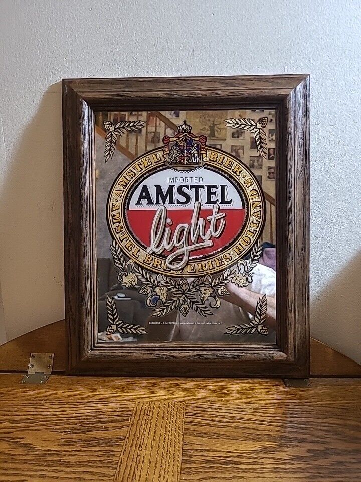Imported Amstel Light Beer Mirror Sign - Amstel Breweries Holland. 18X15\