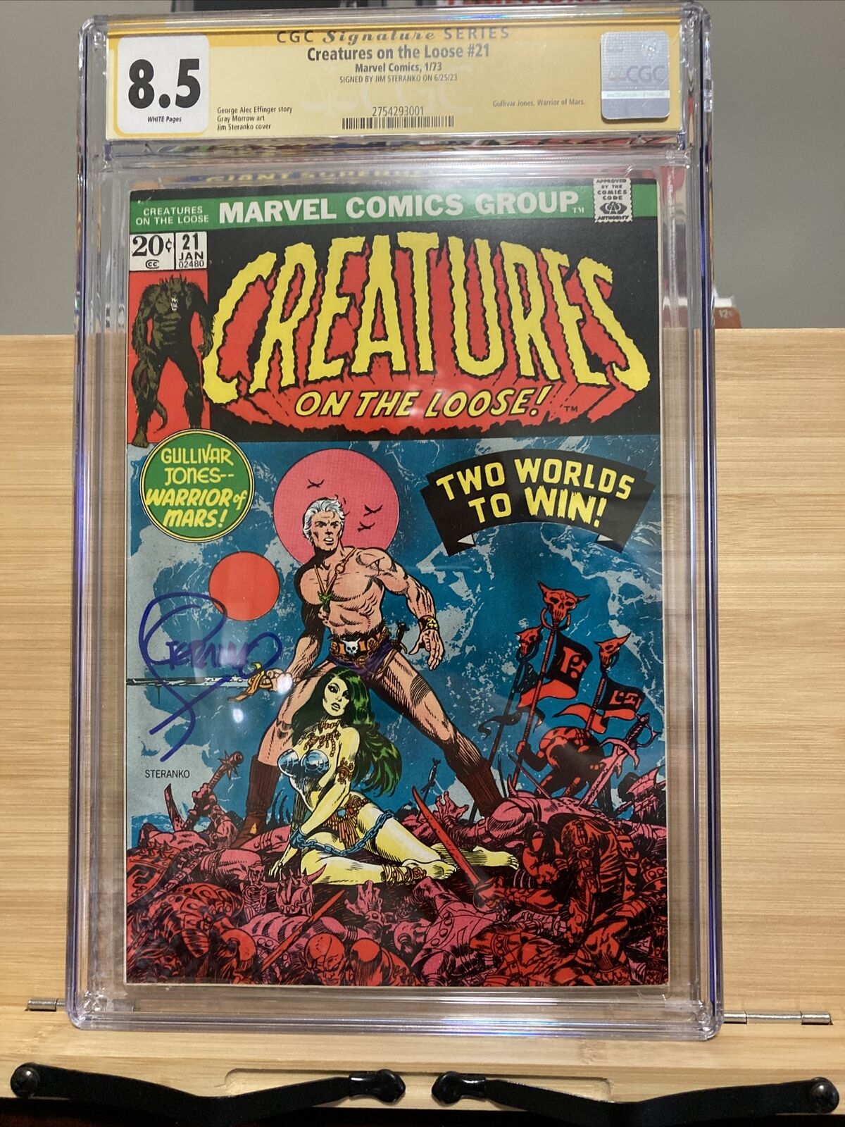 Creatures On The Loose #21 CGC SS 8.5- Signed by Steranko (1973 Marvel Comics)