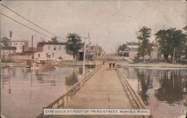 1916 Bemidji,MN City Dock at Foot of Third Street Beltrami County Minnesota