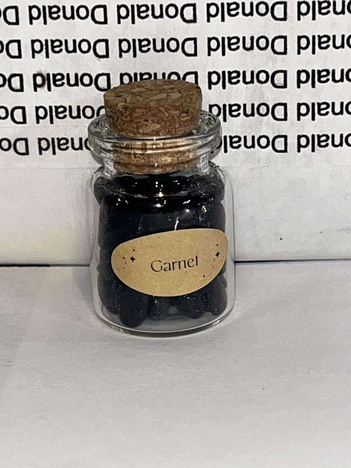 GARNET Mini Cork Bottle, Chip Crystal Healing Tumbled Gem Stones