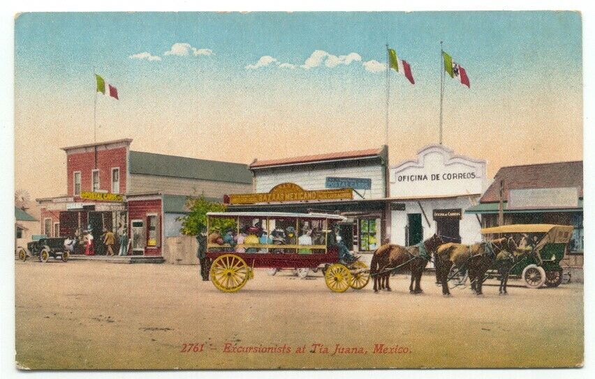 Tijuana Mexico Excursionist Old Postcard
