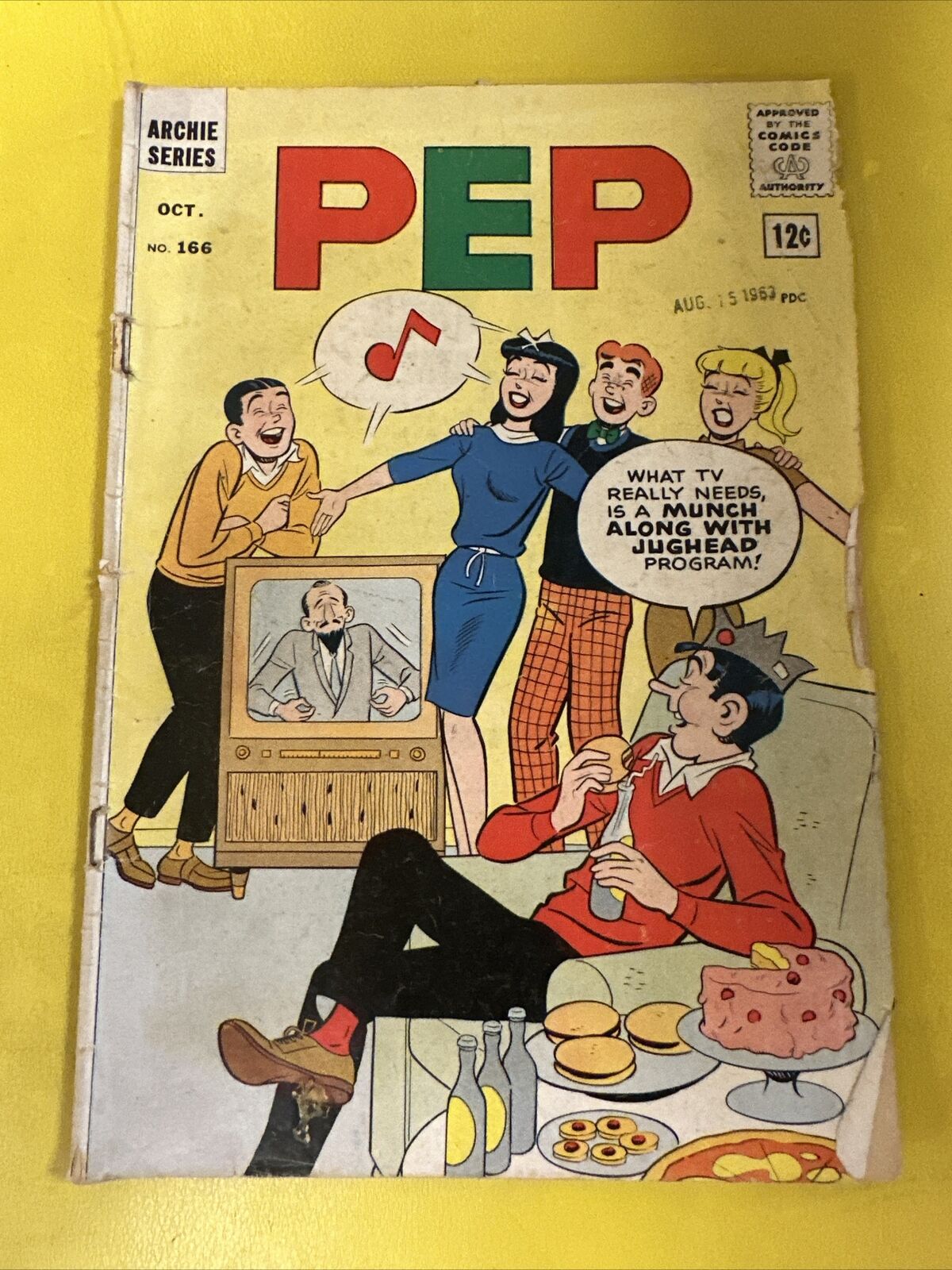 1963 PEP Archie Series Comic Book #166 Bagged & Boarded 🐶