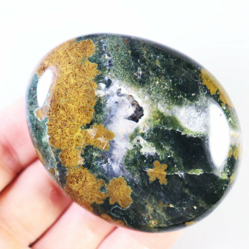 124g Beautiful Amazing Natural Orbicular Ocean Jasper Agate Crystal Reiki Stone