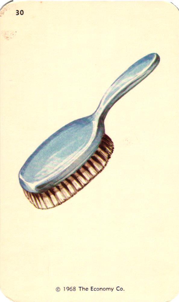 1968 Kindergarten Flash Card Hair Brush #30 Economy Co. Smash Book Scrapbook